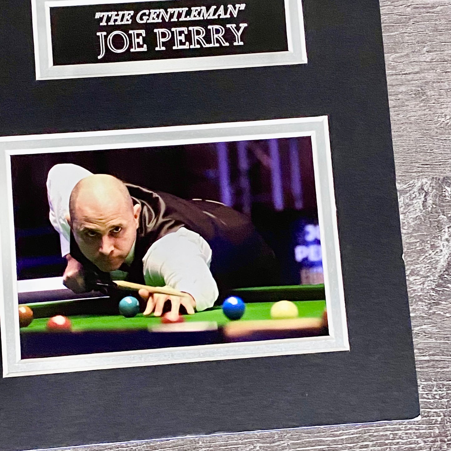 Mark Selby & Joe Perry Professional Snooker Players Signed Mounted Display Rare