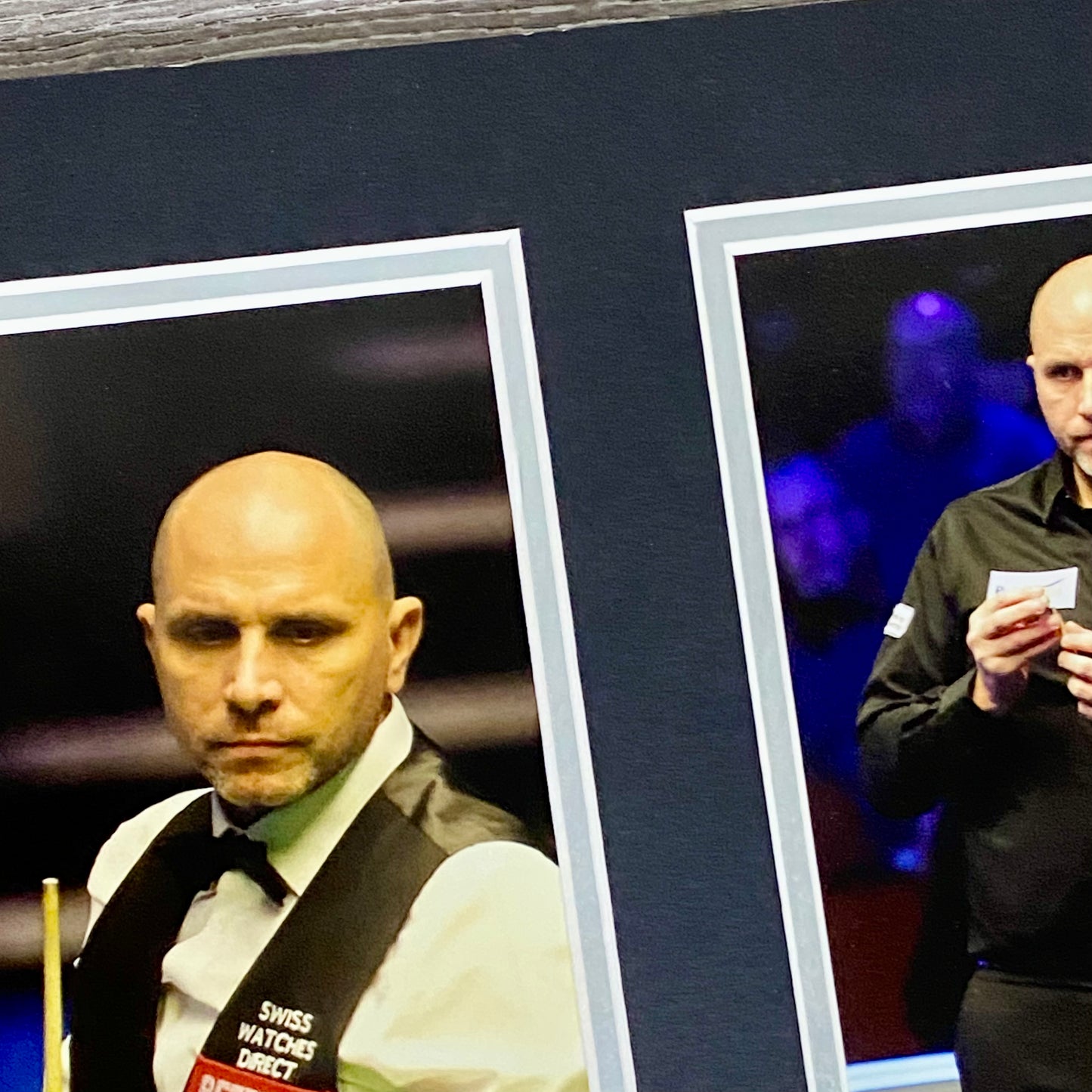 Mark Selby & Joe Perry Professional Snooker Players Signed Mounted Display Rare