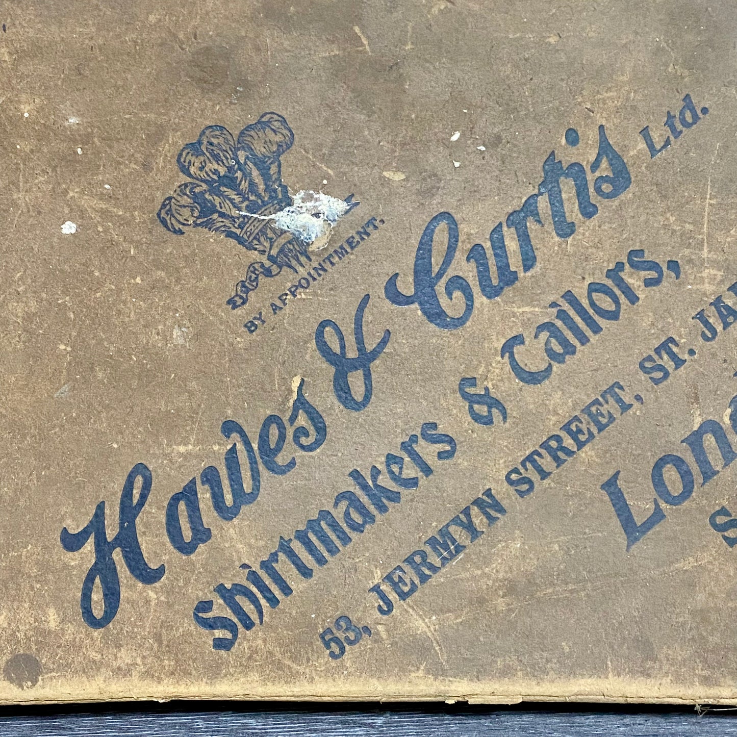 Vintage Hawes & Curtis Ltd London Empty Brown Box Shirtmakers Memorabilia Rare