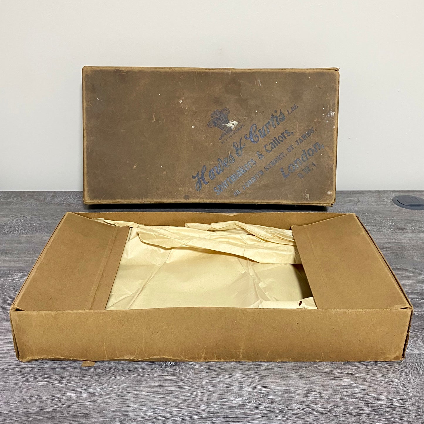 Vintage Hawes & Curtis Ltd London Empty Brown Box Shirtmakers Memorabilia Rare