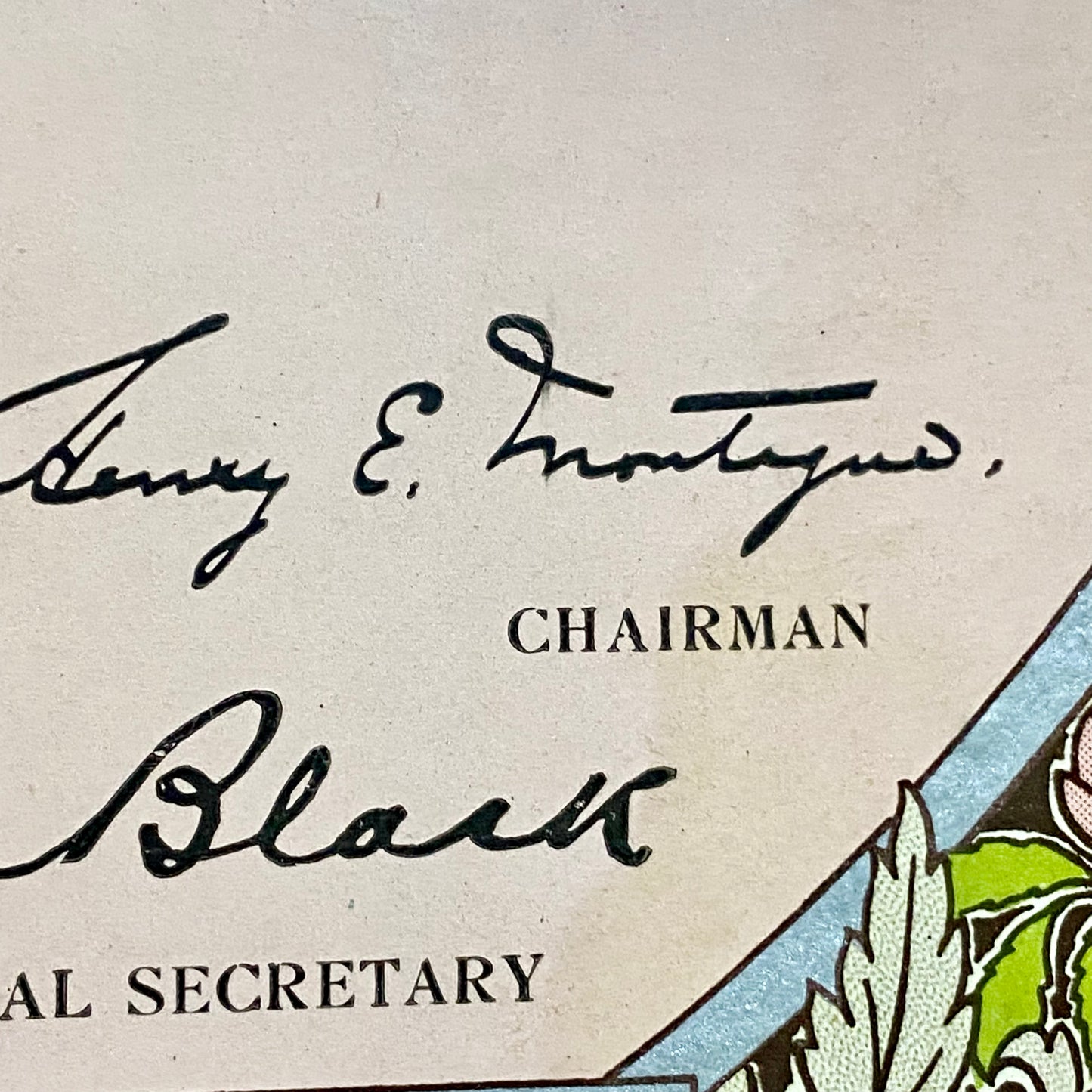Rosemary Mission Shaftesbury Society 1934 Certificate On Board Signed George V