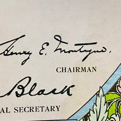 Rosemary Mission Shaftesbury Society 1934 Certificate On Board Signed George V