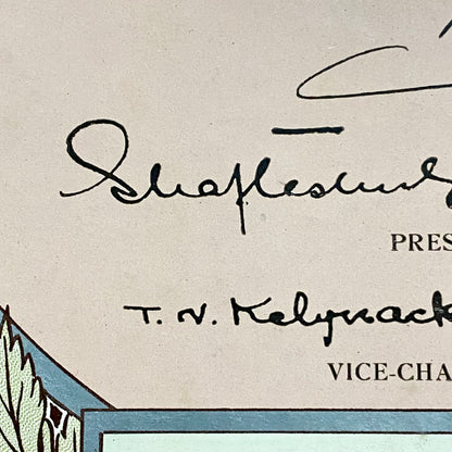 Rosemary Mission Shaftesbury Society 1934 Certificate On Board Signed George V
