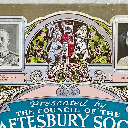 Rosemary Mission Shaftesbury Society 1934 Certificate On Board Signed George V