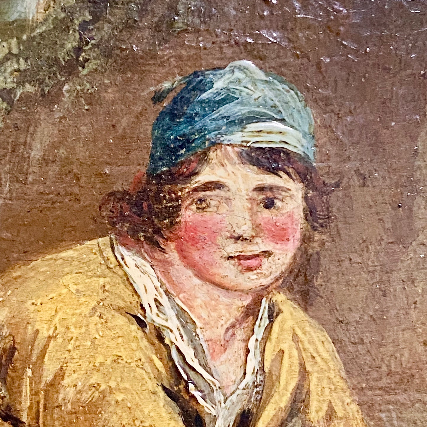 Late 18th Century Boy On Horse Drinking Oil On Canvas Signed George Morland Rare
