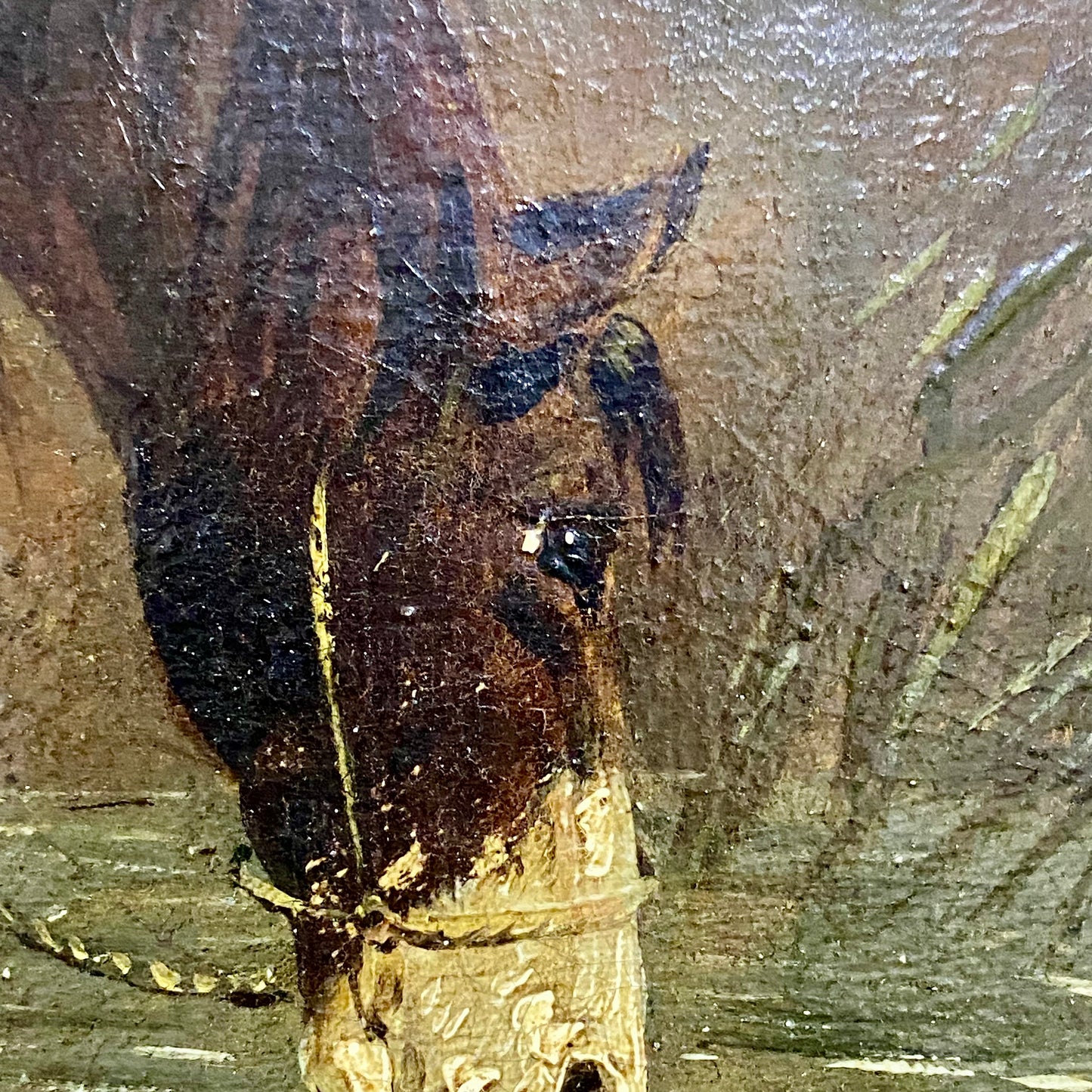 Late 18th Century Boy On Horse Drinking Oil On Canvas Signed George Morland Rare