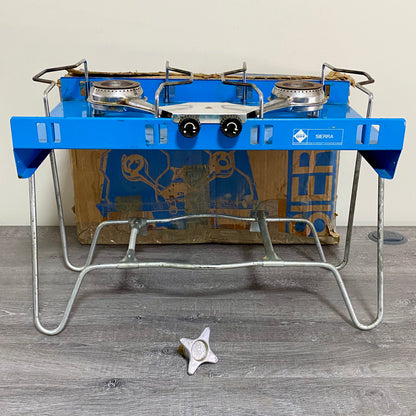 Vintage Campingaz Sierra 2 Burner Camping Stove Portable Gas Cooker & Box