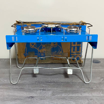 Vintage Campingaz Sierra 2 Burner Camping Stove Portable Gas Cooker & Box