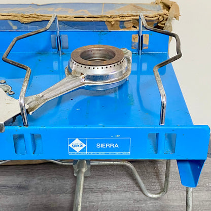 Vintage Campingaz Sierra 2 Burner Camping Stove Portable Gas Cooker & Box