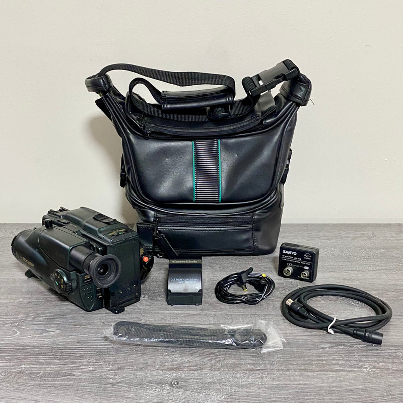 Vintage Sanyo VM-EX25P 8mm Camcorder Video Camera With Bag & Accessories Spares