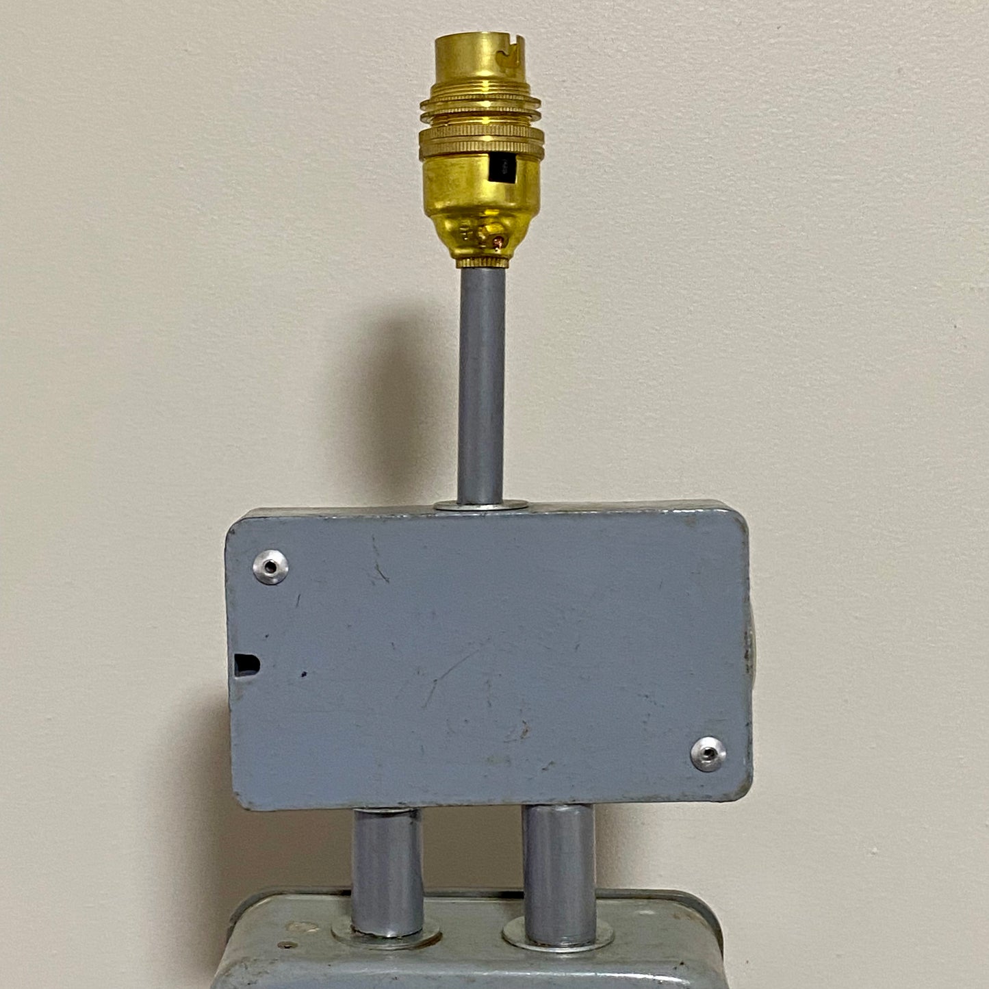 Vintage Electrical Box Steampunk Light Lamp Art Deco Custom Wooden Base Rare