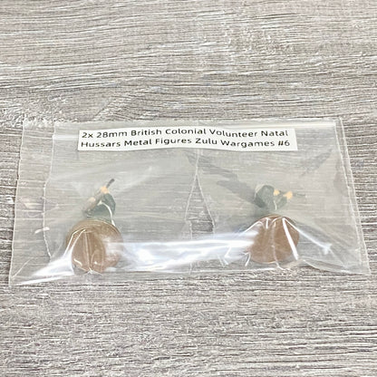 2x 28mm British Colonial Volunteer Natal Hussars Metal Figures Zulu Wargames #6