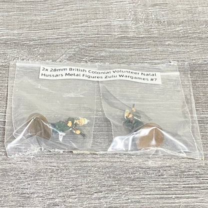 2x 28mm British Colonial Volunteer Natal Hussars Metal Figures Zulu Wargames #7
