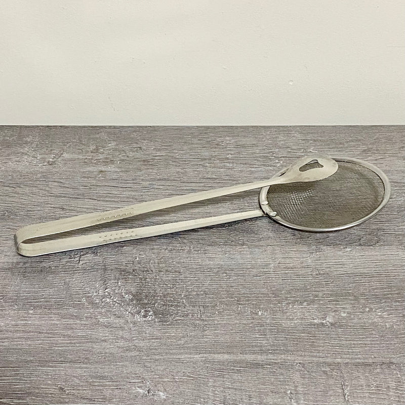 Multi Functional Food Filter Spoon With Clip Oil Frying Mesh Tongs Strainer Tool