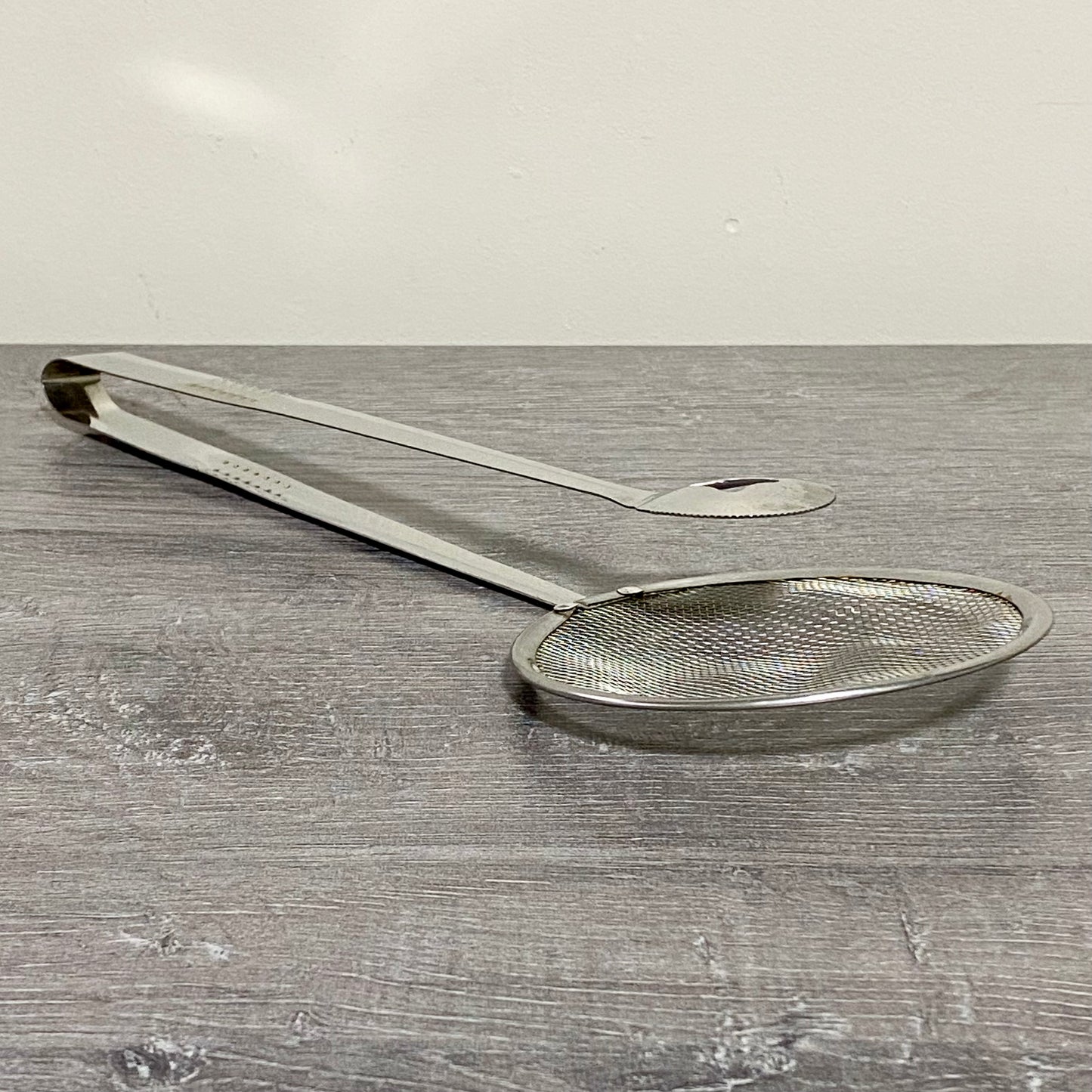 Multi Functional Food Filter Spoon With Clip Oil Frying Mesh Tongs Strainer Tool