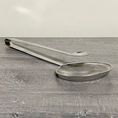 Multi Functional Food Filter Spoon With Clip Oil Frying Mesh Tongs Strainer Tool