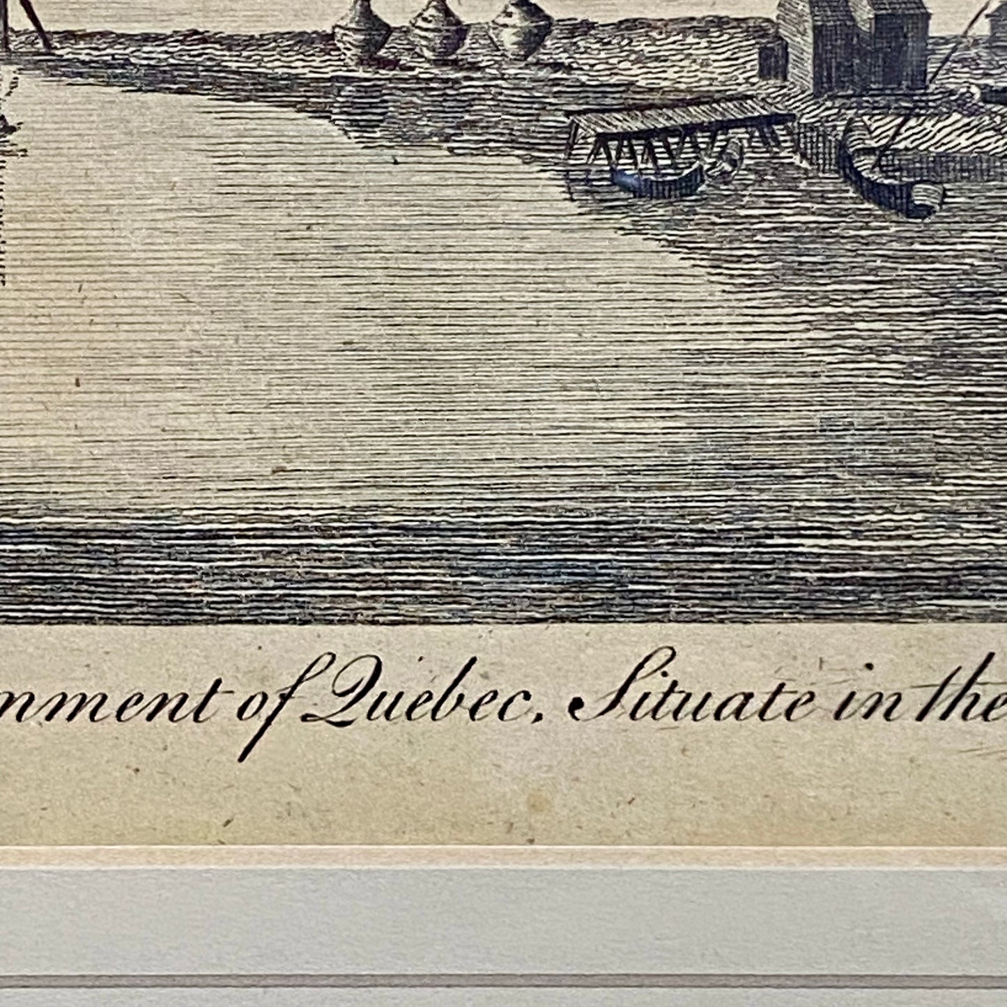 Antique View Of The Bay Of Gaspé In The Government Quebec Framed Original Rare