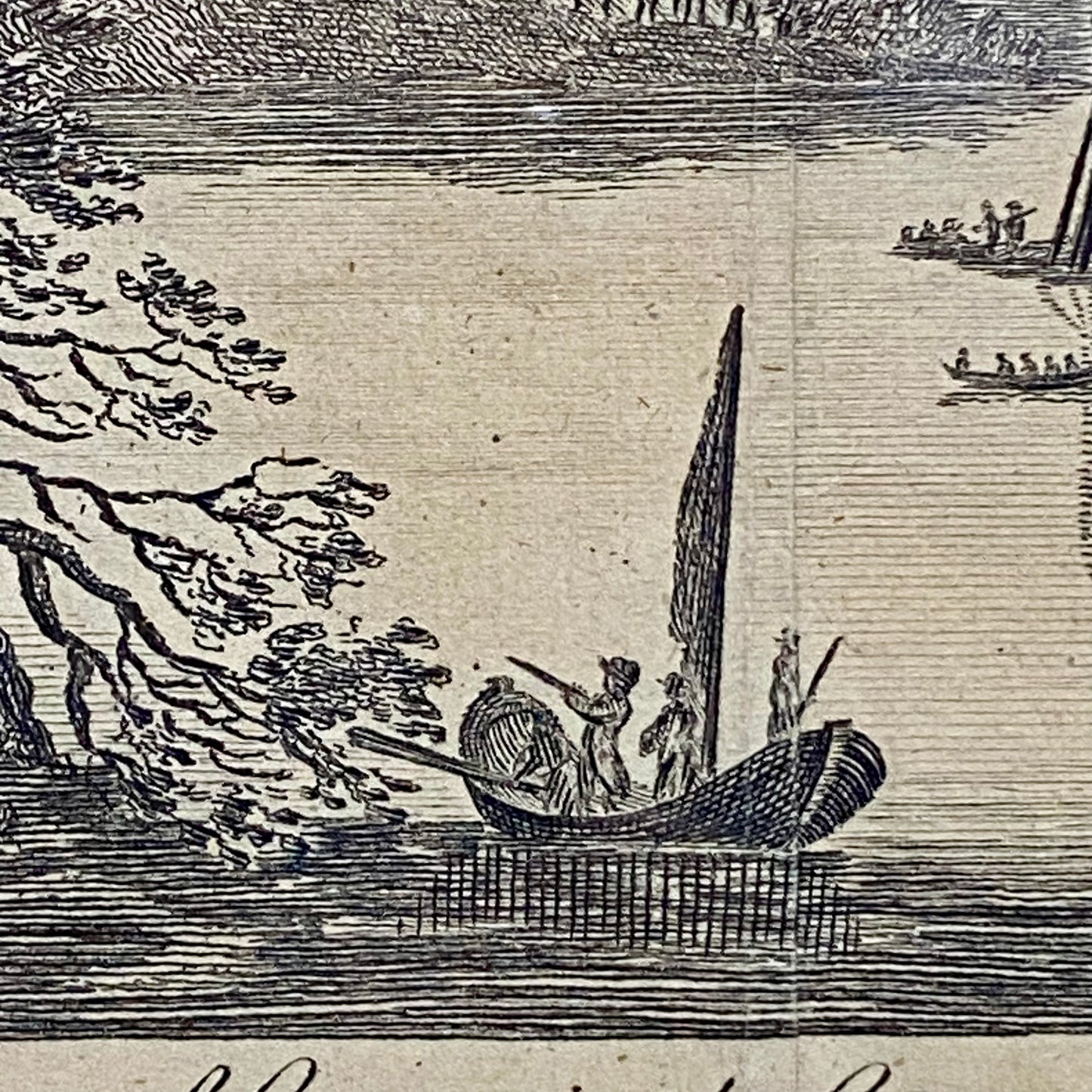 Antique View Of The Bay Of Gaspé In The Government Quebec Framed Original Rare