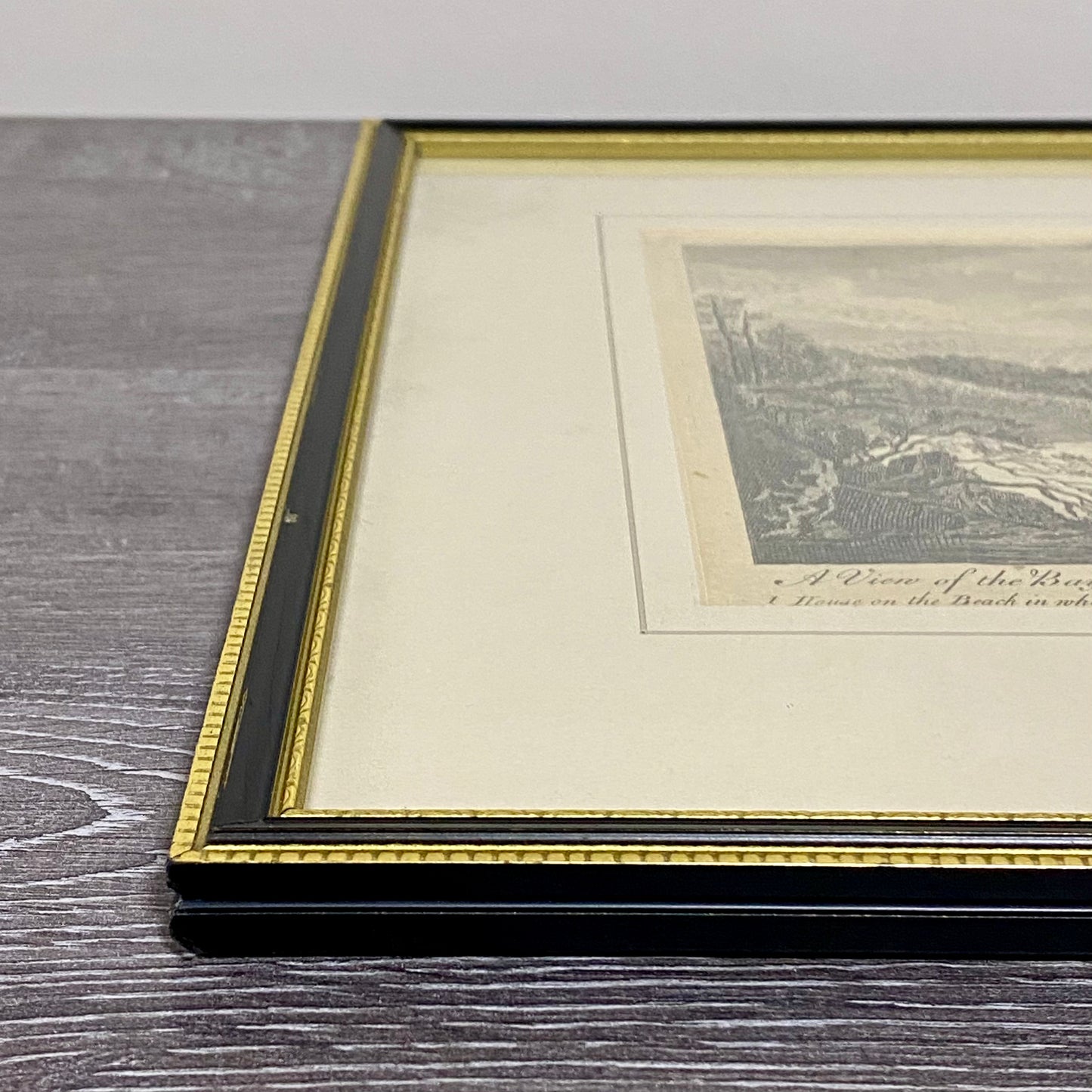 Antique View Of The Bay Of Gaspé In The Government Quebec Framed Original Rare