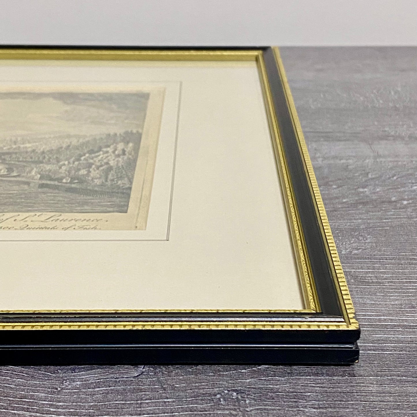 Antique View Of The Bay Of Gaspé In The Government Quebec Framed Original Rare