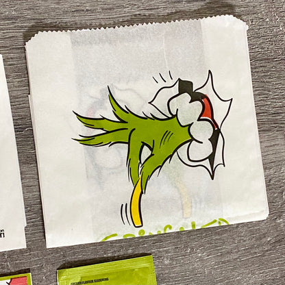 2x McDonald’s Grinch Salt & Shake McShaker Fries Bag Gherkin Flavoured Seasoning