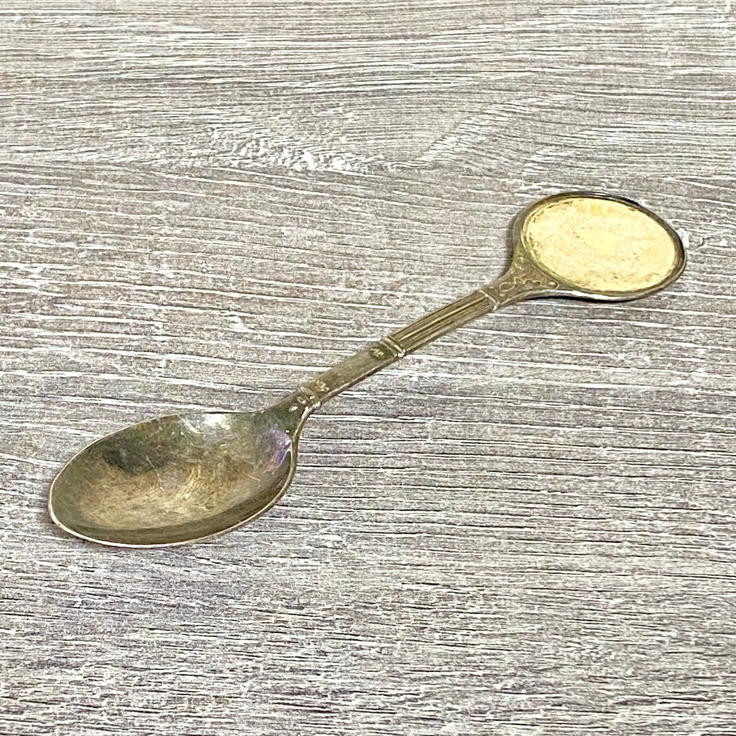 Vintage Silver Plated Metal Teaspoon EPNS Collectors Art Deco Souvenir Spoon