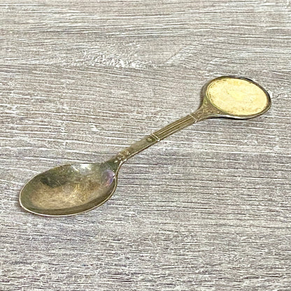 Vintage Silver Plated Metal Teaspoon EPNS Collectors Art Deco Souvenir Spoon