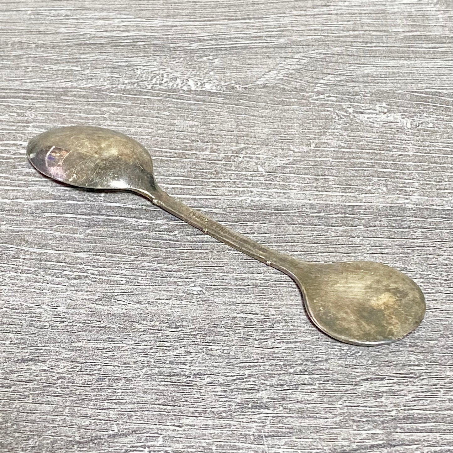 Vintage Silver Plated Metal Teaspoon EPNS Collectors Art Deco Souvenir Spoon