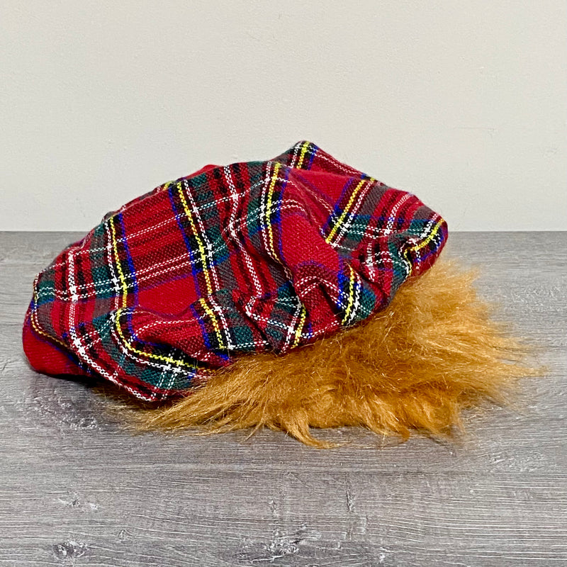 Scottish See You Jimmy Hat With Ginger Wig Red Tartan Novelty Costume Scotsman
