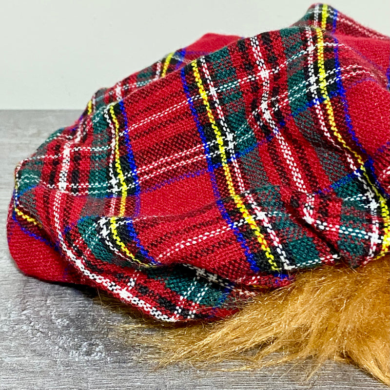 Scottish See You Jimmy Hat With Ginger Wig Red Tartan Novelty Costume Scotsman