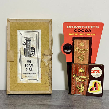 Antique Vintage Rowntrees Cocoa One Display Stack Chocolate Stand Boxed Rare