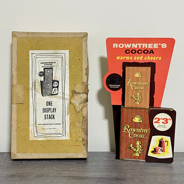 Antique Vintage Rowntrees Cocoa One Display Stack Chocolate Stand Boxed Rare