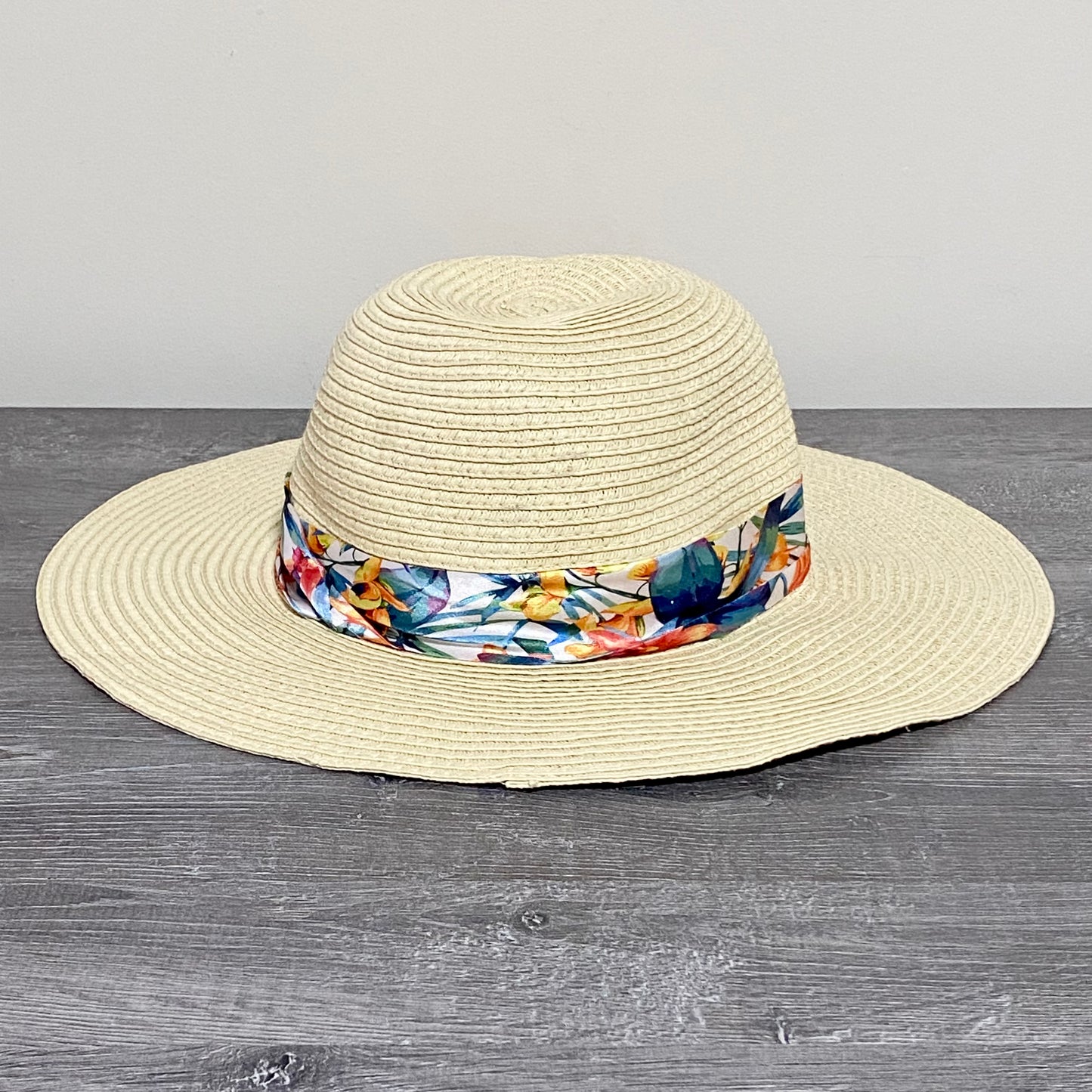 Avenue Straw Woven Floral Flower Ribbon Summer Sun Hat Women Wide Beach One Size