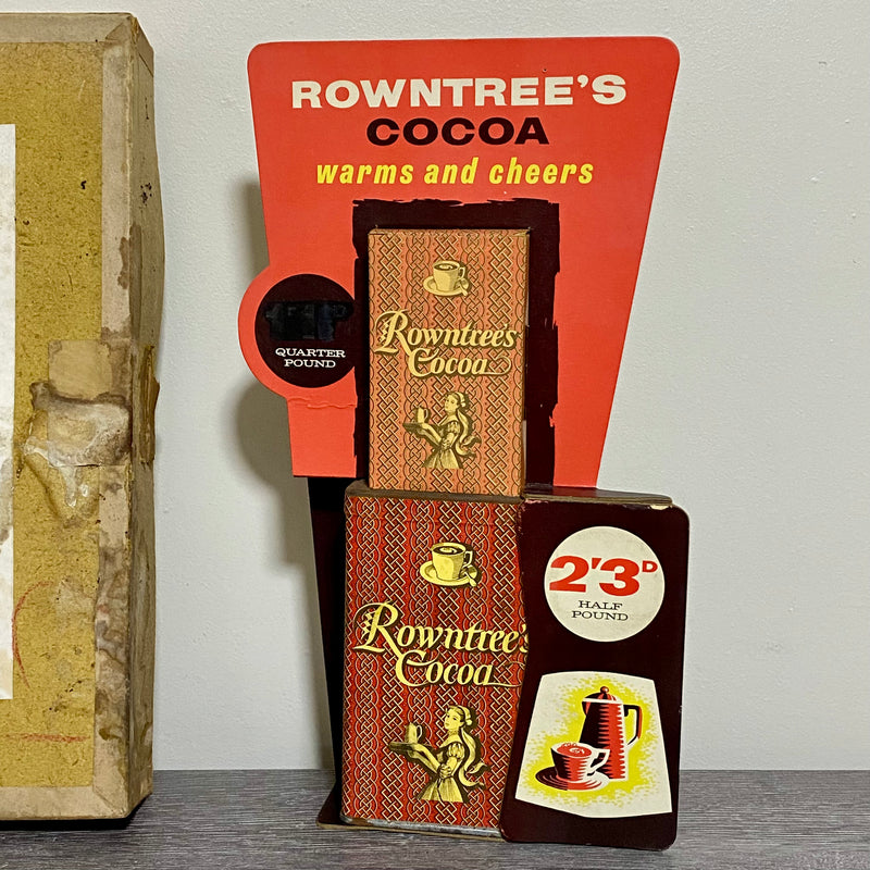 Antique Vintage Rowntrees Cocoa One Display Stack Chocolate Stand Boxed Rare