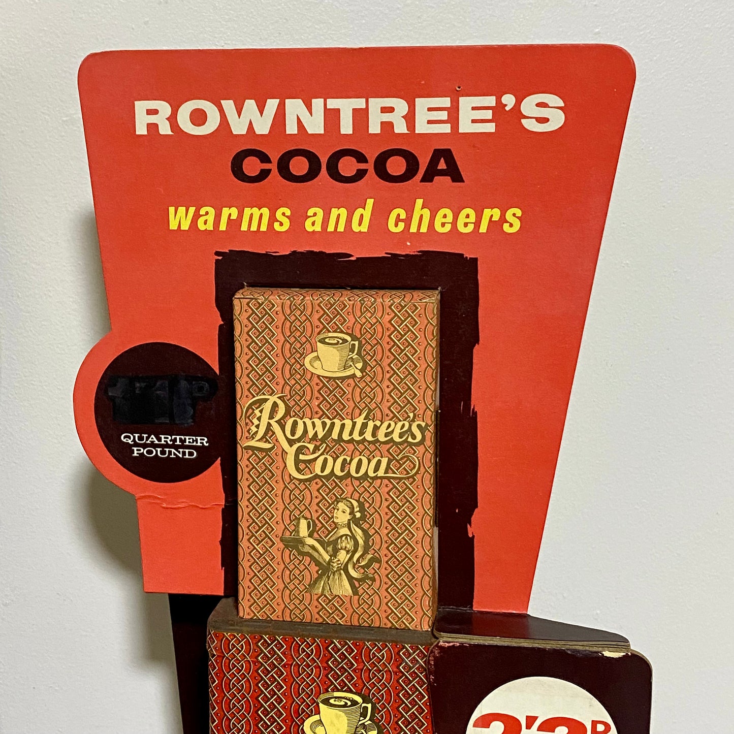 Antique Vintage Rowntrees Cocoa One Display Stack Chocolate Stand Boxed Rare
