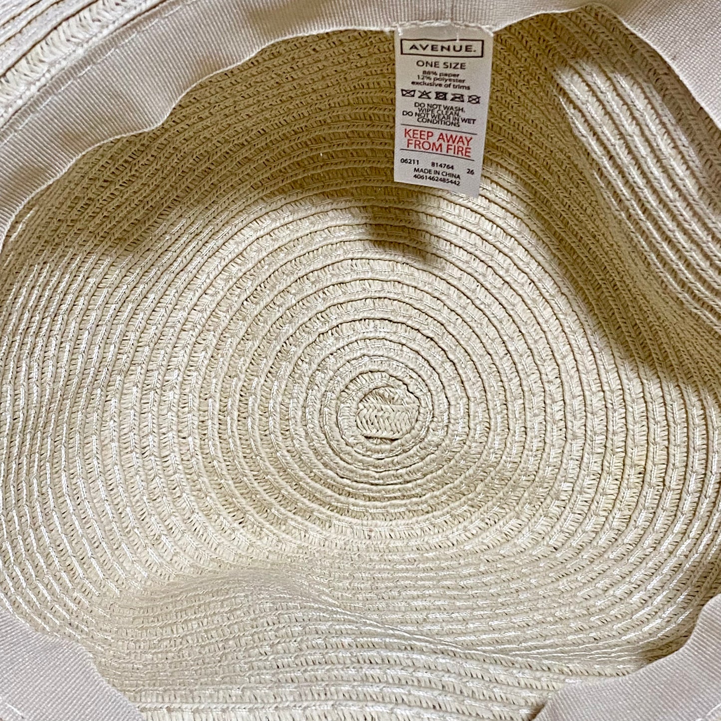 Avenue Straw Woven Floral Flower Ribbon Summer Sun Hat Women Wide Beach One Size
