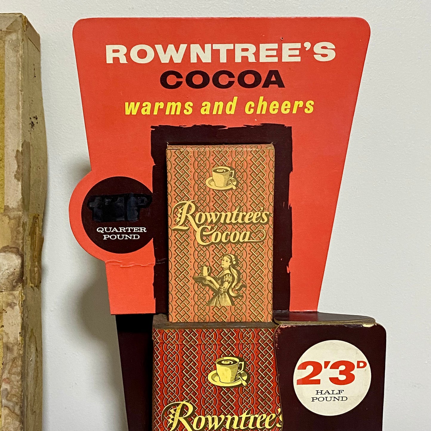 Antique Vintage Rowntrees Cocoa One Display Stack Chocolate Stand Boxed Rare