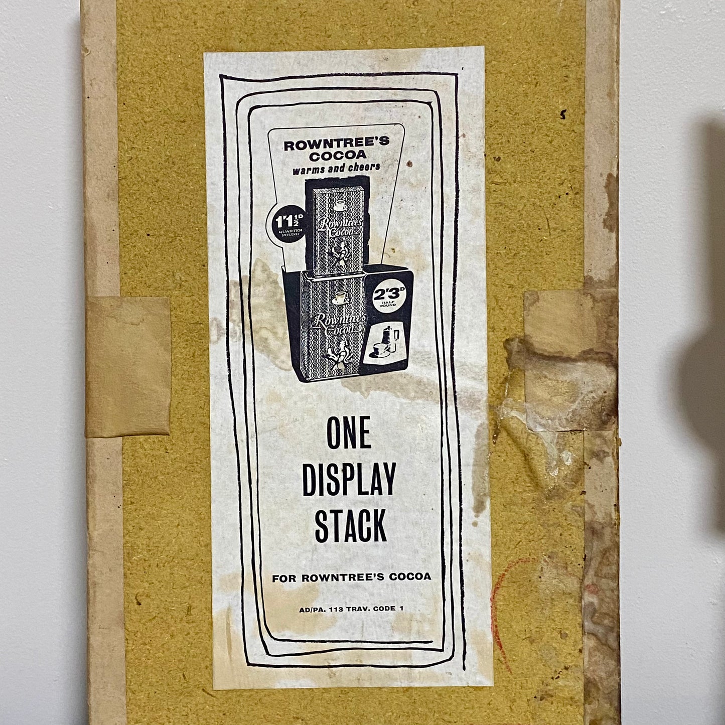 Antique Vintage Rowntrees Cocoa One Display Stack Chocolate Stand Boxed Rare