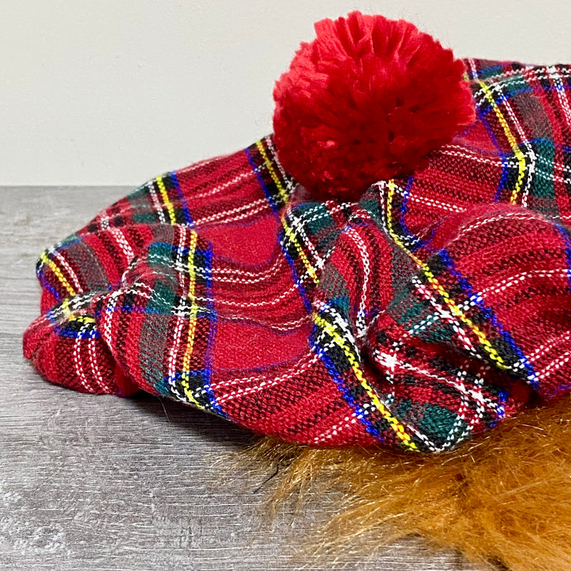Scottish See You Jimmy Red Hat With Ginger Wig Red Tartan Novelty Gift Scotsman