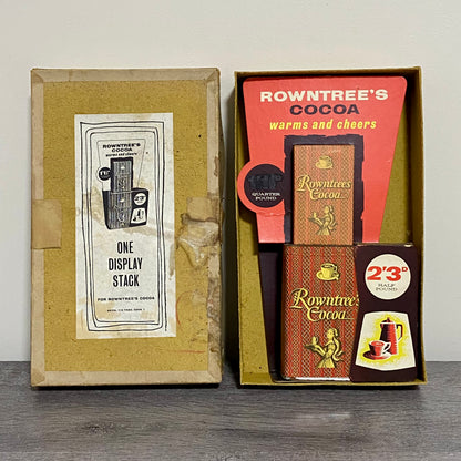 Antique Vintage Rowntrees Cocoa One Display Stack Chocolate Stand Boxed Rare