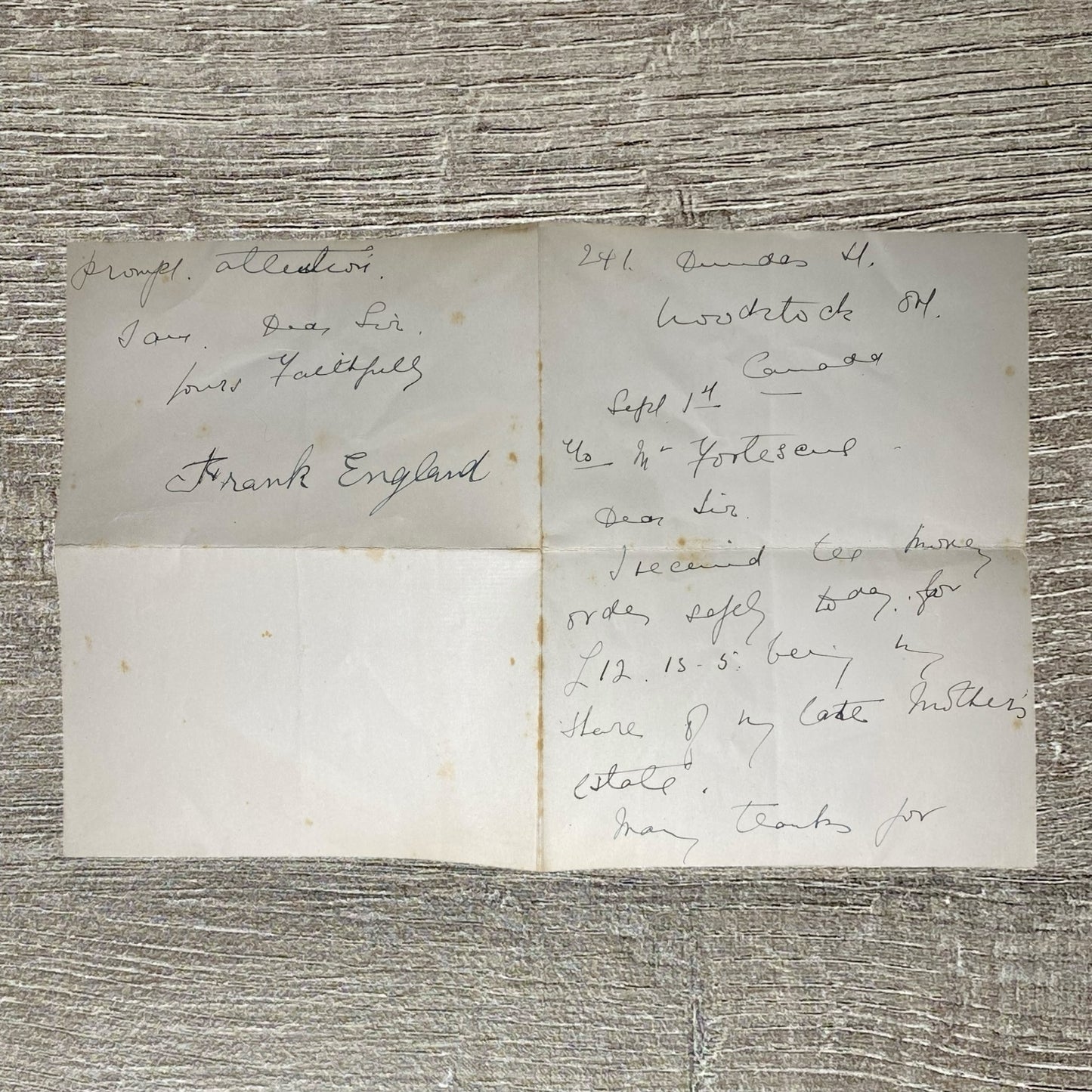 1925 Cover & Solicitor Letter Canada To England Early Handling Postmark 4 Cents