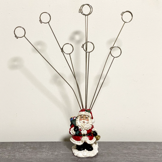 Vintage Christmas Card Holder Cards Display Santa Figure Xmas Decoration Fig #2