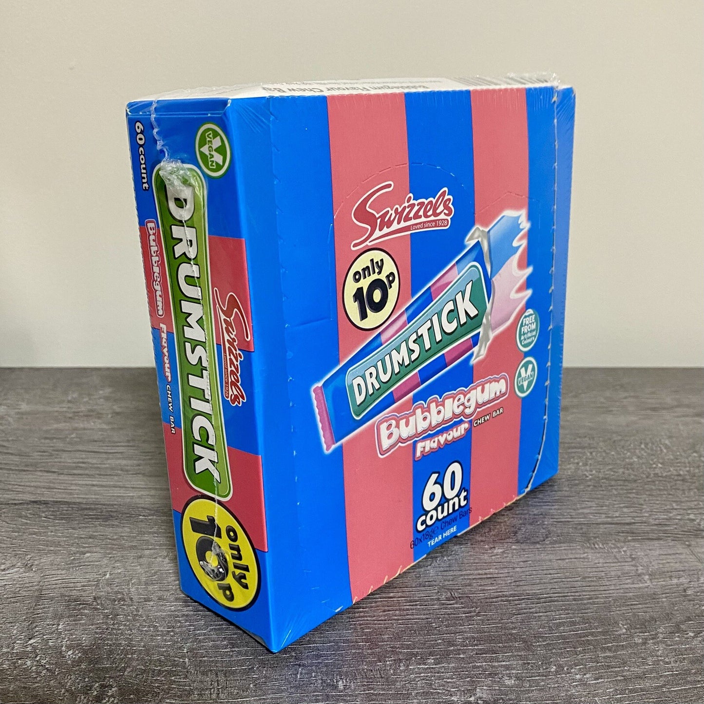 Swizzels Drumstick Bubblegum Flavour Chew Bar 60 Count Sealed Box Discontinued
