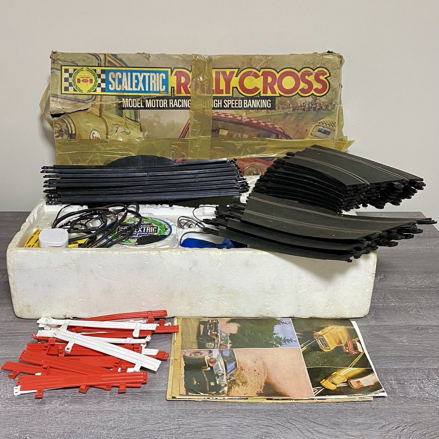 Vintage Scalextric Rally Cross C579 Set & Auto Start Accessory C275 Bundle Rare