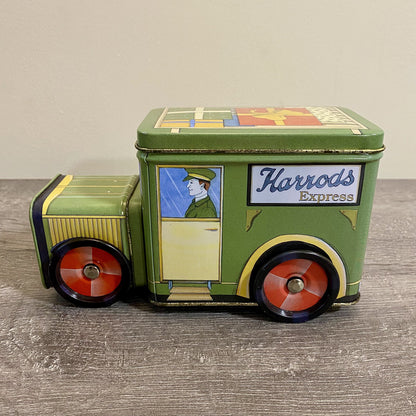 Vintage Harrods Express Truck Car With Moving Wheels & Lid Collectible Tin Rare