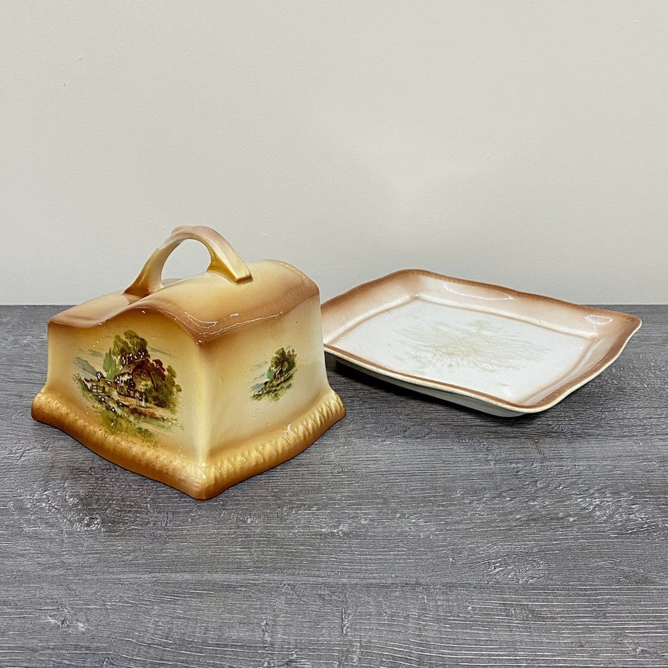 Vintage Villeroy & Boch Rectangular Butter Cheese Dish With Lid Art Deco Rare