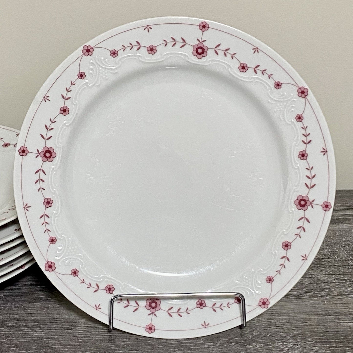 Scherzer Bavaria Art Deco Floral Round 9” Plates Flower Pattern Set Of 7 Germany