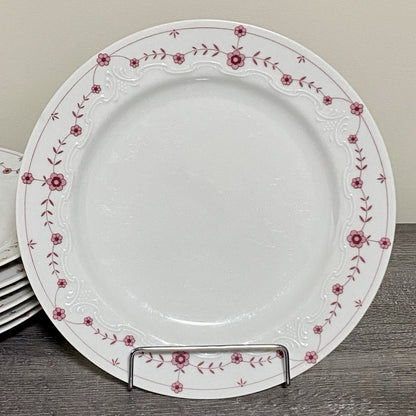 Scherzer Bavaria Art Deco Floral Round 9” Plates Flower Pattern Set Of 7 Germany
