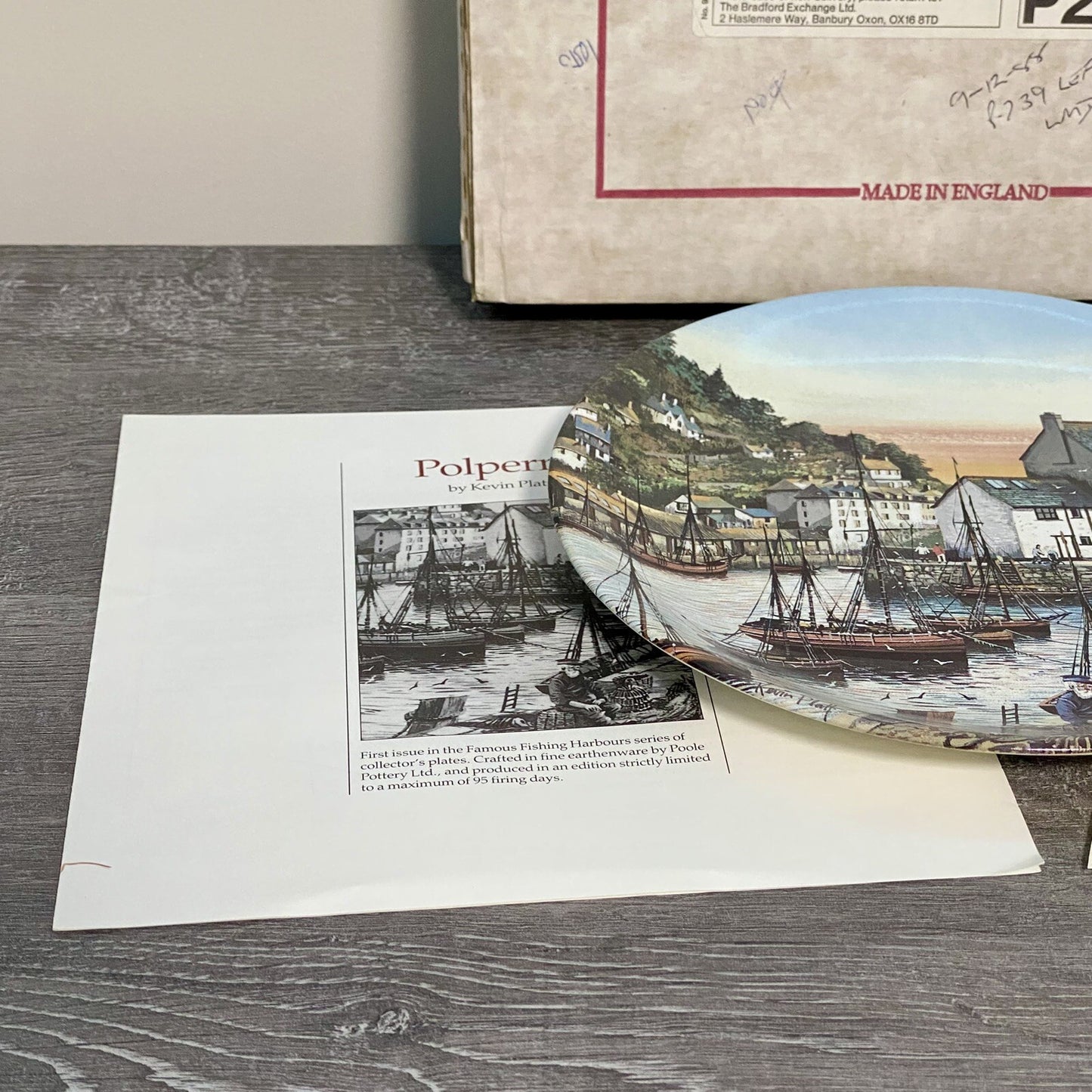 1988 Polperro By Kevin Platt Poole Pottery Famous Fishing Harbours Series Plate