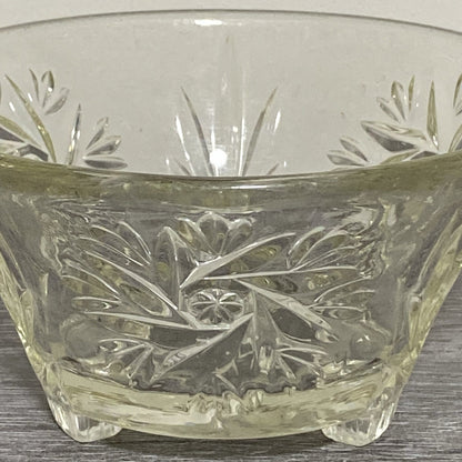 Vintage Small Pressed Glass Fruit Dessert Bowl Art Deco Footed Bonbon Sweet Dish